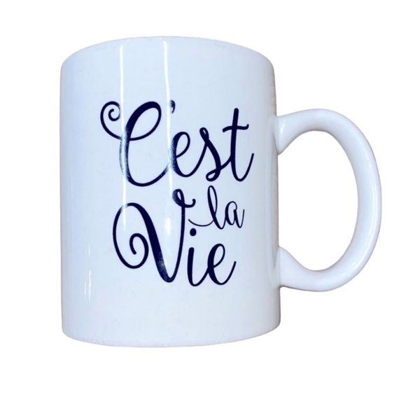 C’est la Vie double sided ceramic coffee/tea mug - Picture 1 of 2